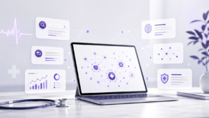 sağlıkta dijital görünürlük, SEO,GEO,AEO ve AI görünürlüğü kavramlarını temsil eden öne çıkarılmış görsel